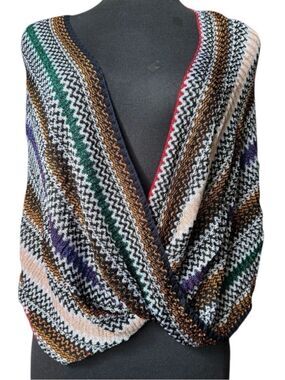 Missoni Multicolor Chevron Knit Poncho